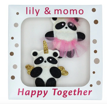 Load image into Gallery viewer, Lily &amp; Momo Panda Pals Hair Clips
