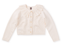 Load image into Gallery viewer, Tea Collection Collared Pointelle Cardigan Chalk