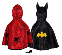Load image into Gallery viewer, Great Pretenders Reversible Spider Bat Cape