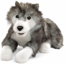 Load image into Gallery viewer, Folkmanis Puppets Timber Wolf Puppet

