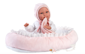 Llorens 16.5" Articulated Newborn Doll Holly With Cushion