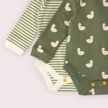 Load image into Gallery viewer, Little Green Radicals Olive Ducks Bodysuits, 2-Pack
