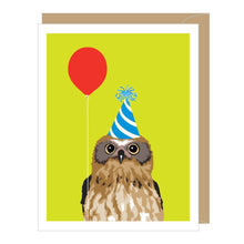 Load image into Gallery viewer, Balloon Owl Birthday Greeting Card
