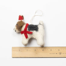 Load image into Gallery viewer, The Winding Road Ornament Holiday Dog with Red Scarf
