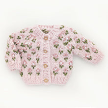 Load image into Gallery viewer, Huggalugs Bitty Blooms Blush Cardigan Sweater for Baby &amp; Toddler Size 0-6m
