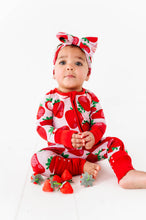 Load image into Gallery viewer, Jammie Session Berry Sweet Bamboo Baby Romper
