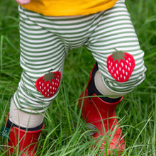 Load image into Gallery viewer, Little Green Radicals Strawberries Knee Patch Striped Joggers
