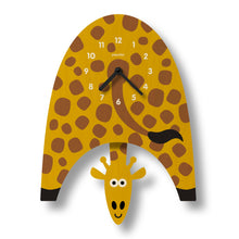 Load image into Gallery viewer, Popclox Giraffe Pendulum Clock - Wood
