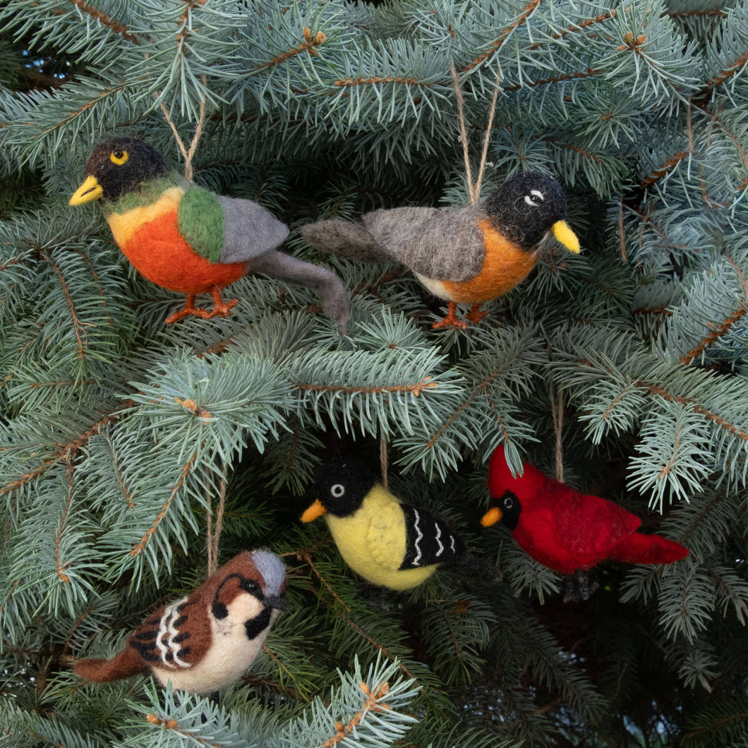 The Winding Road Ornament - Felt Birds