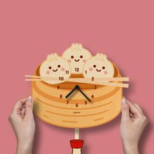 Load image into Gallery viewer, Popclox Dumplings Pendulum Clock - Wood
