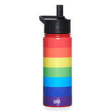 Laden Sie das Bild in den Galerie-Viewer, Wildkin Rainbow Stripe Stainless Steel Water Bottle – 18 oz
