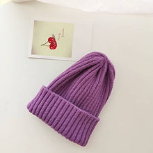 Load image into Gallery viewer, Little Trendy Solid Color Parent-Child Knitted Warm Hat Family Beanies
