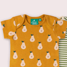 Load image into Gallery viewer, Little Green Radicals Summer Pears Organic Baby Bodysuit 2 Pack
