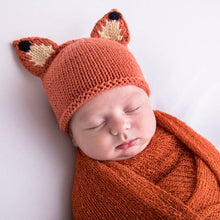 Load image into Gallery viewer, Huggalugs Newborn Baby Fox Beanie Hat
