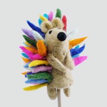 Laden Sie das Bild in den Galerie-Viewer, The Winding Road Rainbow Hedgehog Finger Puppet – Fair Trade Felt Toy
