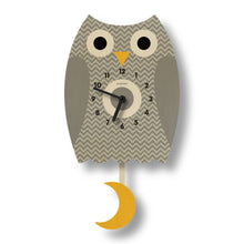 Load image into Gallery viewer, Popclox Owl Pendulum Clock - Wood
