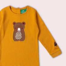 Load image into Gallery viewer, Little Green Radicals Brown Bear Appliqué Tee
