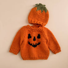 Load image into Gallery viewer, The Blueberry Hill Jack-o’-Lantern Pumpkin Baby Hat
