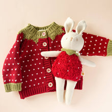 Load image into Gallery viewer, The Blueberry Hill Strawberry Cardigan – 100% Cotton Baby &amp; Toddler Sweater
