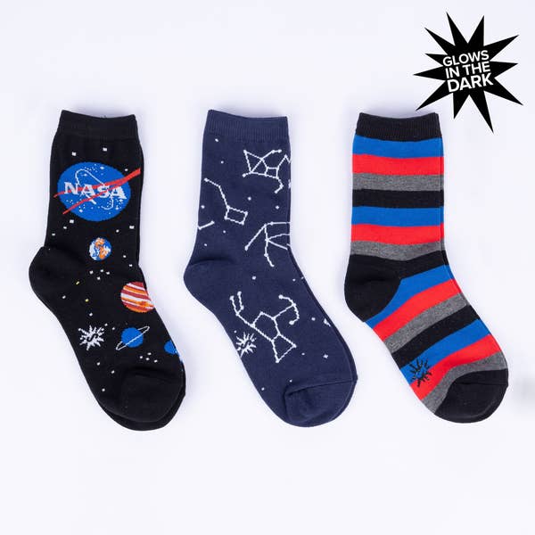 Sock It to Me Solar System Youth Crew Socks 3-Pack