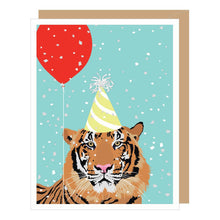 Load image into Gallery viewer, Tiger with Red Balloon Birthday Greeting Card
