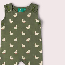 Load image into Gallery viewer, Little Green Radicals Olive Ducks Dungarees
