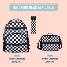 Load image into Gallery viewer, Wildkin Black &amp; White Checkered Stainless Steel Water Bottle – 18 oz
