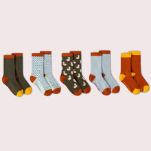 Load image into Gallery viewer, Little Green Radicals Olive Ducks Ankle Socks 5-Pack
