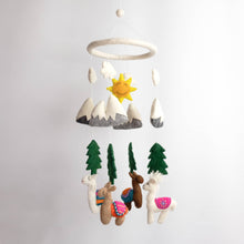 Laden Sie das Bild in den Galerie-Viewer, The Winding Road Llama Baby Mobile – Felt Nursery Decor
