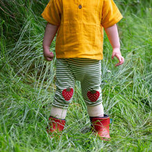 Load image into Gallery viewer, Little Green Radicals Strawberries Knee Patch Striped Joggers
