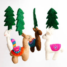 Laden Sie das Bild in den Galerie-Viewer, The Winding Road Llama Baby Mobile – Felt Nursery Decor

