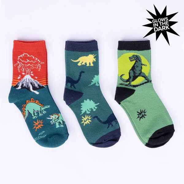 Sock It to Me Dinosaur Days Junior Crew Socks 3-Pack