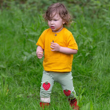 Load image into Gallery viewer, Little Green Radicals Strawberries Knee Patch Striped Joggers
