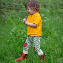 Load image into Gallery viewer, Little Green Radicals Strawberries Knee Patch Striped Joggers
