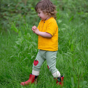 Little Green Radicals Strawberries Knee Patch Striped Joggers