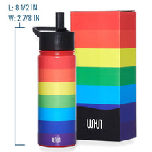 Laden Sie das Bild in den Galerie-Viewer, Wildkin Rainbow Stripe Stainless Steel Water Bottle – 18 oz
