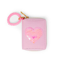 Load image into Gallery viewer, Zomi Gems Sequin Heart Spiral Strap Wallet for Kids

