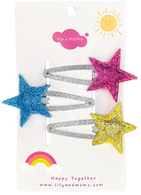 Load image into Gallery viewer, Lily &amp; Momo Galaxy Star Trio Hair Clips- Multi
