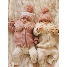Load image into Gallery viewer, Huggalugs Fur Collar Natural Cardigan
