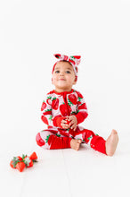 Load image into Gallery viewer, Jammie Session Berry Sweet Bamboo Baby Romper
