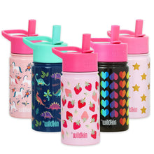 Load image into Gallery viewer, Wildkin Strawberry Patch Stainless Steel Water Bottle – 14 oz
