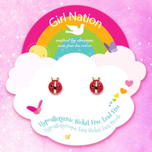 Laden Sie das Bild in den Galerie-Viewer, Girl Nation Little Ladybug | Cutie Stud Earrings for Girls
