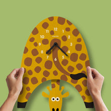 Load image into Gallery viewer, Popclox Giraffe Pendulum Clock - Wood
