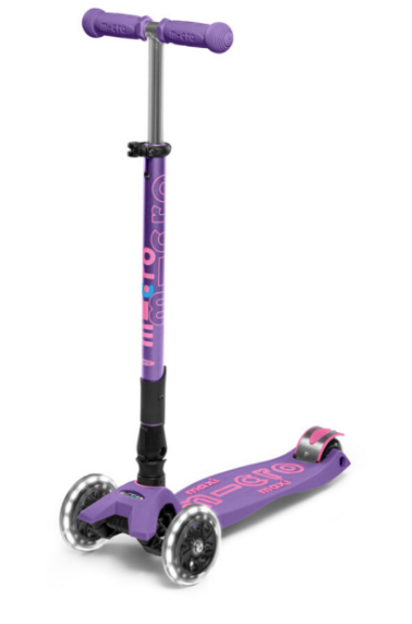 Micro Kickboard Maxi Deluxe Foldable LED Purple