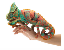 Load image into Gallery viewer, Folkmanis Small Chameleon Puppet
