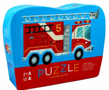 Load image into Gallery viewer, Crocodile Creek 12 Pcs Mini Puzzle Fire Truck
