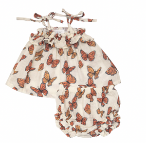 Angel Dear Monarch Butterflies Ruffle Top & Bloomer 6-12m