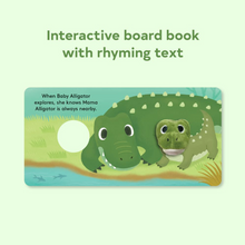 Load image into Gallery viewer, Baby Alligator Finger Puppet Board Book
