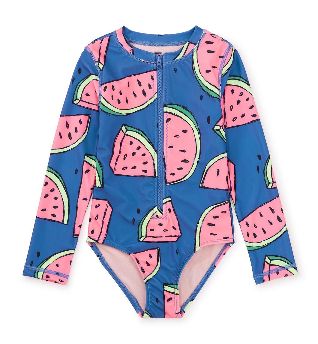 Tea Collection Long Sleeve One Piece Swimsuit Watermelons