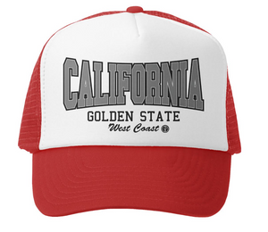 Grom Squad California Golden State Red Trucker Hat